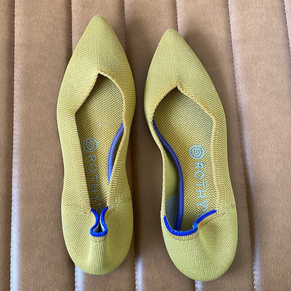 Rothy’s Retired The Point Flats- Mustard Yellow
